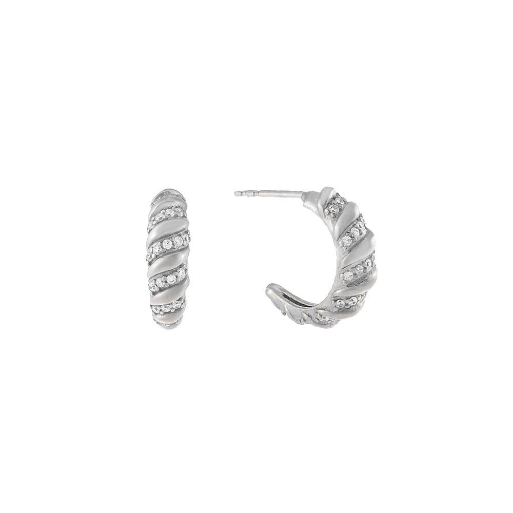 Vintage 925 Sterling Silver Twisted Modernist Hoop Earrings - Etsy India